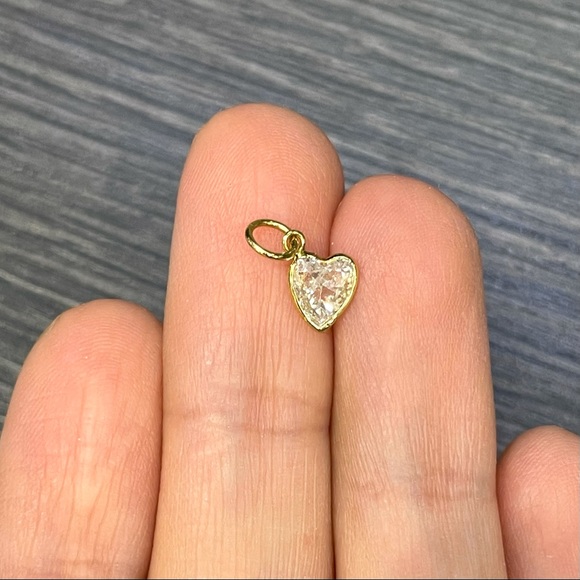 .50CT Heart Diamond Pendant Charm in solid 14k Yellow Gold - Picture 5 of 5
